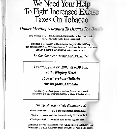 flyer, dinner, meeting, discuss, increased, excise, taxes, tobacco transparent PNG cut-out