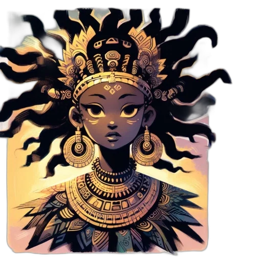 crown, jewelry, mask, face, concept art, fantasy art, comic book art, watercolor transparent PNG cut-out