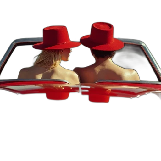 hat, car, 1965, red, hats transparent PNG cut-out