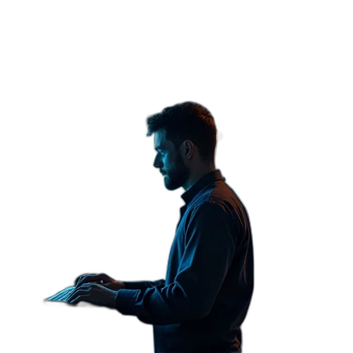 staff, jacket, robot, face transparent PNG cut-out