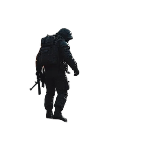 weapon, jacket, staff, robot, concept art, 3d render, pixel art, photorealistic transparent PNG cut-out