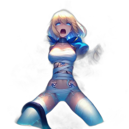 robot, dress, staff, creature, concept art, 3d render, anime, pixel art transparent PNG cut-out