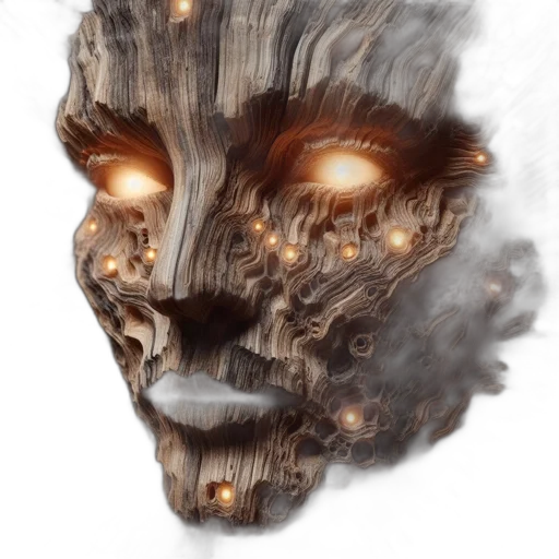 face, mask, creature, robot, concept art, fantasy art, 3d render, photorealistic transparent PNG cut-out