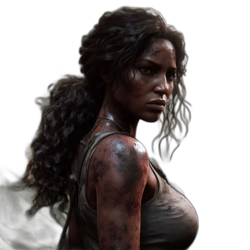 concept art, photorealistic, fantasy art, comic book art, intimate, portrait, woman, dampened transparent PNG cut-out