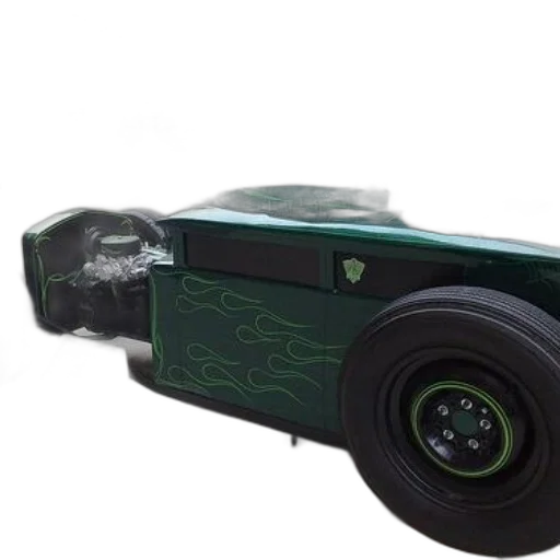 car, 3d render, concept art, photorealistic, green, hot, rod, flames transparent PNG cut-out
