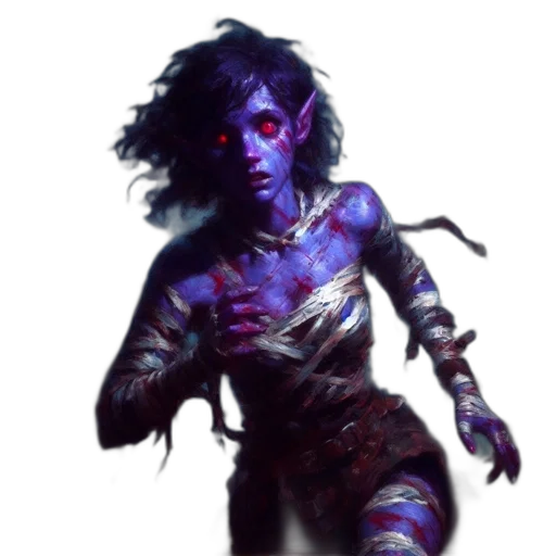 creature, concept art, fantasy art, pixel art, cyberpunk, dark, blue, mystic transparent PNG cut-out