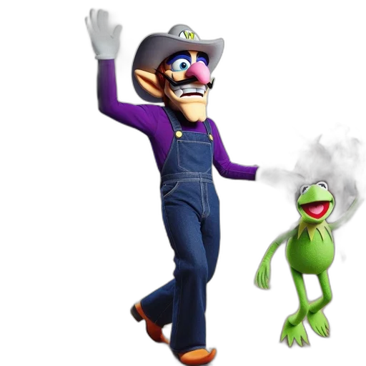 staff, hat, concept art, 3d render, cartoon, fire, waluigi, kermit transparent PNG cut-out
