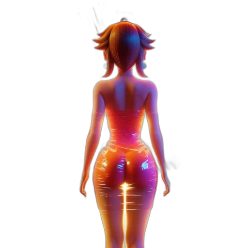 dress, robot, staff, creature, concept art, 3d render, cyberpunk, pixel art transparent PNG cut-out