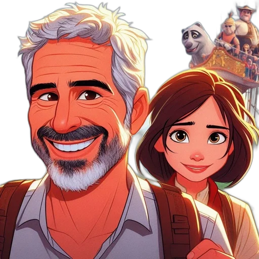 comic book art, cartoon, concept art, anime, two, animated, characters, one transparent PNG cut-out