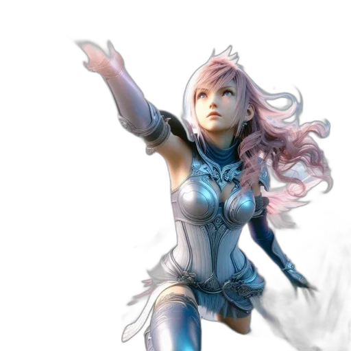 concept art, fantasy art, comic book art, 3d render, pastel, blue, woman, pink transparent PNG cut-out