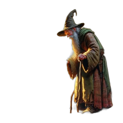 staff, hat, mask, dragon, concept art, 3d render, fantasy art, wise transparent PNG cut-out