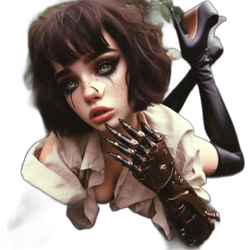 robot, weapon, jacket, staff, concept art, comic book art, photorealistic, fantasy art transparent PNG cut-out
