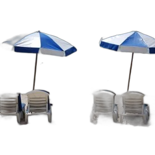umbrella, furniture, 3d render, concept art, photorealistic, rain, two, blue transparent PNG cut-out