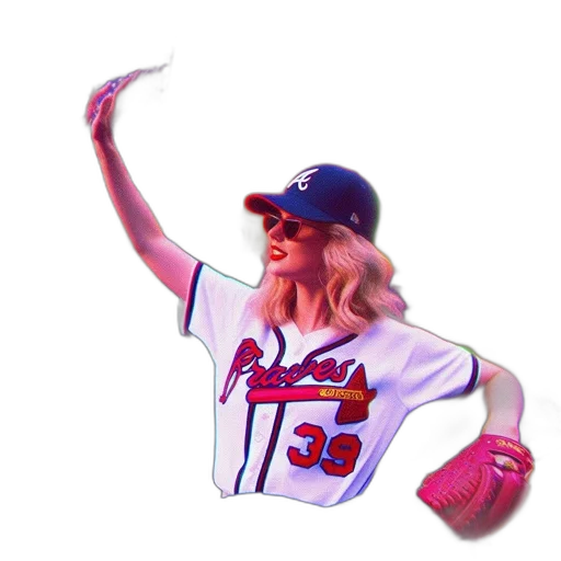 cartoon, woman, baseball, jersey, wearing, sunglasses, hat, logo transparent PNG cut-out