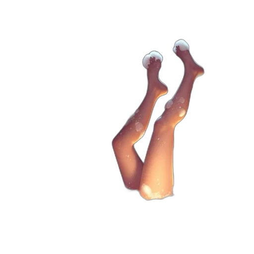 creature, hair, umbrella, shoes, 3d render, vaporwave, pixel art, concept art transparent PNG cut-out