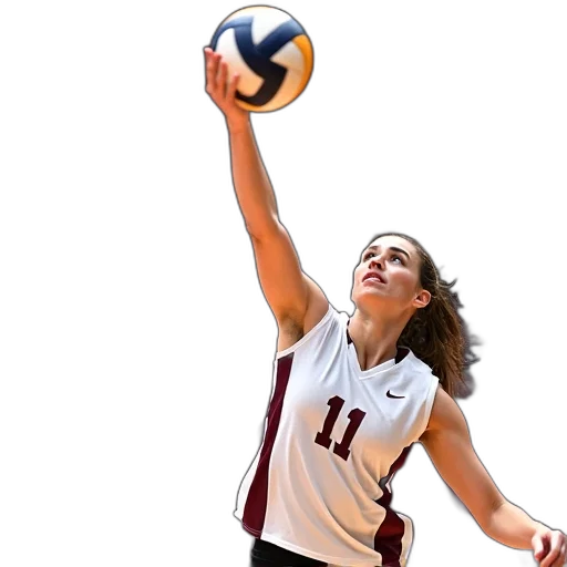 female, volleyball, player, middle, serve, her, arm, extended transparent PNG cut-out