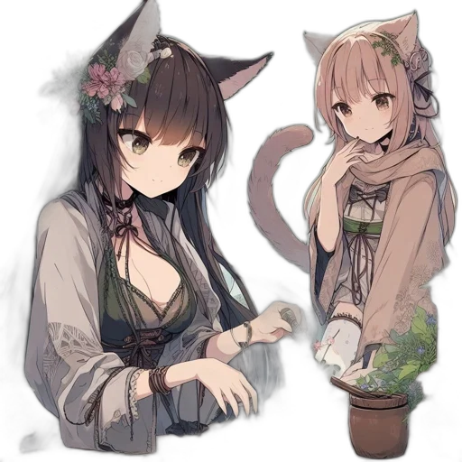 staff, flower, anime, fantasy art, concept art, pixel art, forest, snow transparent PNG cut-out
