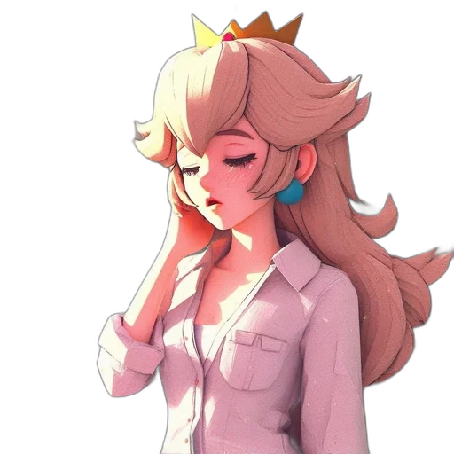 crown, staff, dress, face, pixel art, concept art, anime, vaporwave transparent PNG cut-out