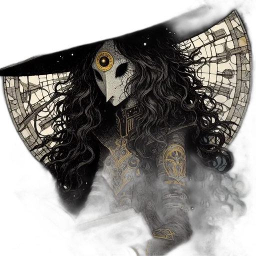 mask, creature, face, crown, fantasy art, concept art, comic book art, watercolor transparent PNG cut-out
