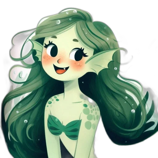 creature, dress, fantasy art, concept art, watercolor, pixel art, green, pastel transparent PNG cut-out