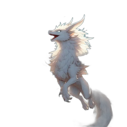 dragon, creature, staff, animal, concept art, fantasy art, watercolor, 3d render transparent PNG cut-out