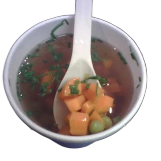 food, 3d render, bowl, soup, carrots, green, beans, served transparent PNG cut-out