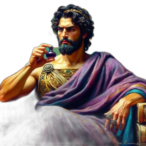 sword, vaporwave, photorealistic, fantasy art, pixel art, wise-looking, man, seated transparent PNG cut-out