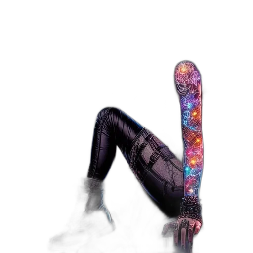 staff, creature, weapon, shoes, cyberpunk, concept art, comic book art, fantasy art transparent PNG cut-out