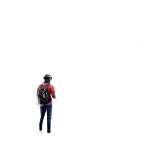 jacket, hat, robot, staff, concept art, 3d render, pixel art, photorealistic transparent PNG cut-out