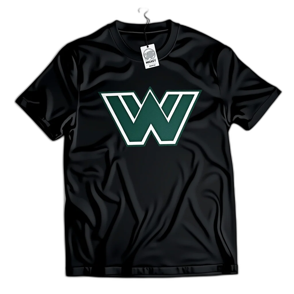 jacket, black, t-shirt, green, white, logo, front, displayed transparent PNG cut-out