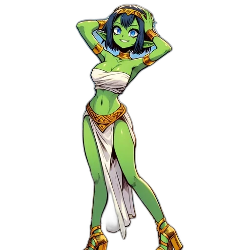 dress, staff, concept art, comic book art, pixel art, fantasy art, green, animated transparent PNG cut-out
