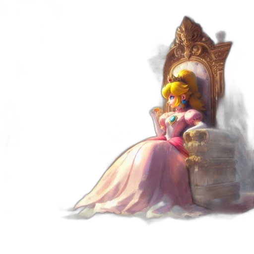 crown, dress, furniture, jewelry, concept art, 3d render, fantasy art, pixel art transparent PNG cut-out