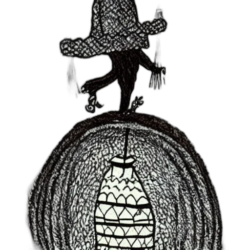 hat, crown, jacket, staff, concept art, cartoon, outer space, witch transparent PNG cut-out