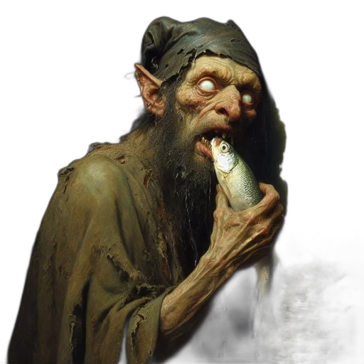 creature, face, staff, animal, concept art, fantasy art, photorealistic, oil painting transparent PNG cut-out