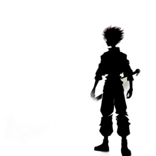 sword, weapon, staff, concept art, pixel art, 3d render, anime, dark transparent PNG cut-out