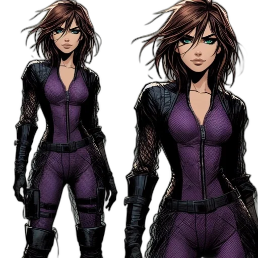 jacket, concept art, comic book art, cyberpunk, cartoon, dark, female, character transparent PNG cut-out