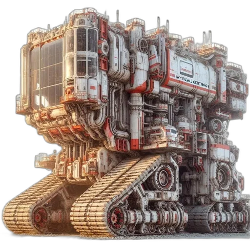 robot, car, concept art, 3d render, fantasy art, photorealistic, futuristic, multi-level transparent PNG cut-out