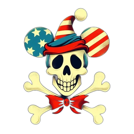 hat, staff, crown, cartoon, 3d render, illustrated, american, flag-themed transparent PNG cut-out