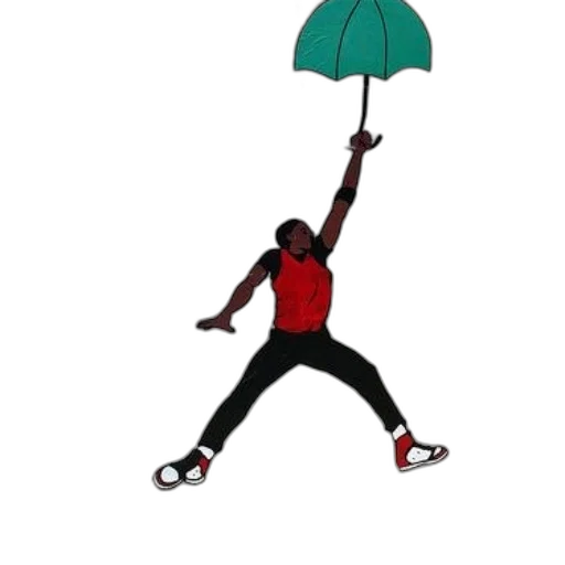 umbrella, staff, concept art, 3d render, pixel art, rain, vibrant, mural transparent PNG cut-out