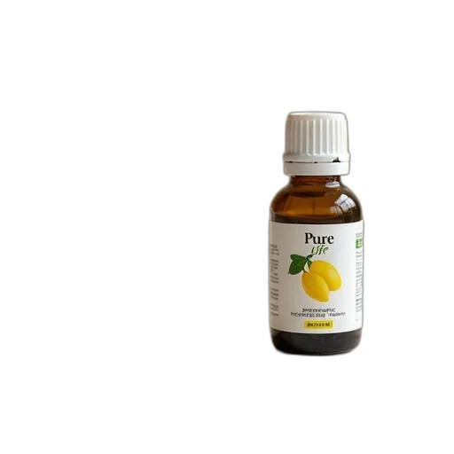 bottle, small, essential, oil, white, cap, placed, wooden transparent PNG cut-out