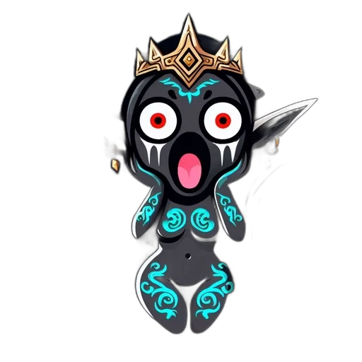 crown, jewelry, staff, mask, concept art, fantasy art, pixel art, 3d render transparent PNG cut-out