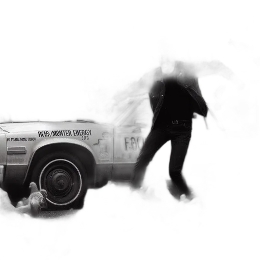 car, weapon, concept art, photorealistic, comic book art, pencil sketch, fog, fire transparent PNG cut-out