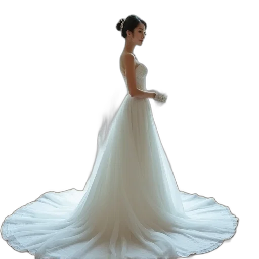 dress, jewelry, crown, 3d render, photorealistic, concept art, woman, white transparent PNG cut-out