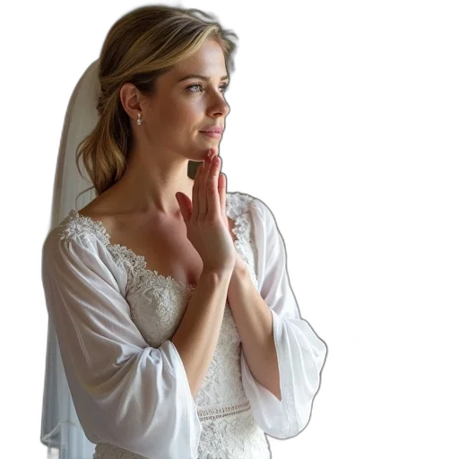 dress, jewelry, staff, face, photorealistic, bride, getting, ready transparent PNG cut-out