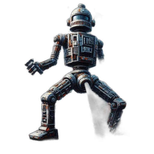 robot, staff, weapon, creature, concept art, 3d render, pixel art, comic book art transparent PNG cut-out
