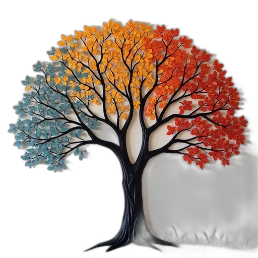 tree, crown, 3d render, photorealistic, watercolor, concept art, colorful, earth tones transparent PNG cut-out