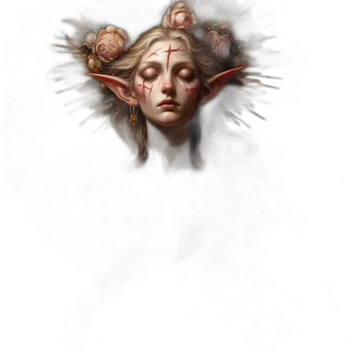 face, crown, mask, creature, concept art, fantasy art, photorealistic, pixel art transparent PNG cut-out