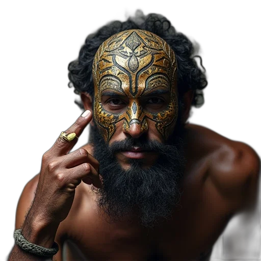 mask, face, fantasy art, photorealistic transparent PNG cut-out