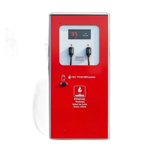 red, white, solar, panel, charging, station, two, ports transparent PNG cut-out