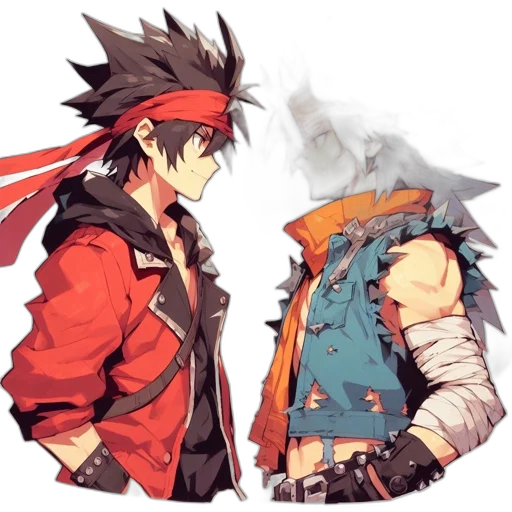 jacket, hat, mask, weapon, concept art, pixel art, anime, fantasy art transparent PNG cut-out